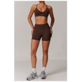 thumbnail image 2 of PISONIC Women Two Piece Workout Sets Support Ruched Cross Back Sports Bras Matching Booty Lifting Shorts Gym Yoga Outfits, 2 of 7