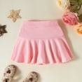U·nikaka Toddler Baby Girl Skorts Flared Plain Pleated Skater Skirts