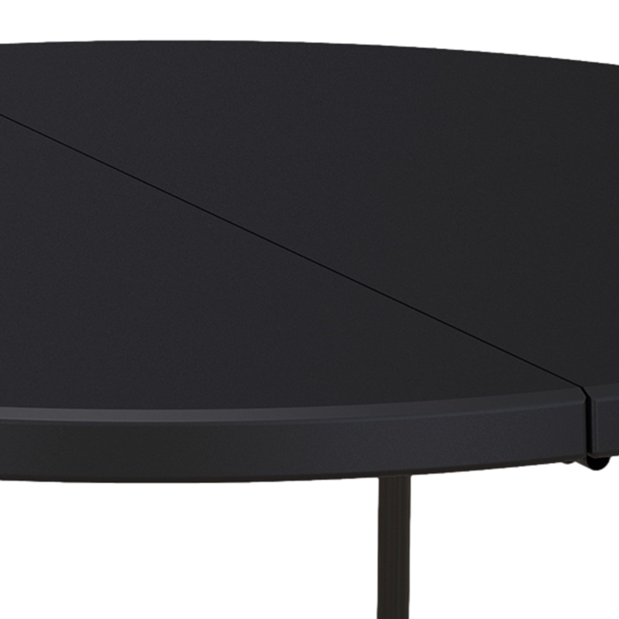 Uforic 48 Inch Round Folding Table Black Plastic with Metal Frame Indoor Outdoor Portable Table for Party Camping BBQ Garden