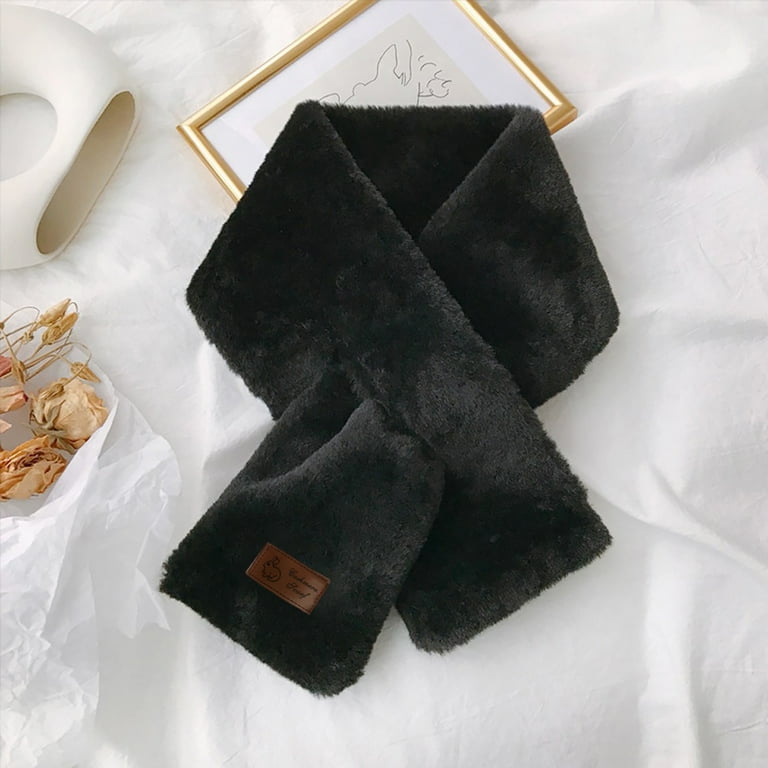 Dndkilg Womens Faux Fur Dressy Scarves Cozy Lightweight Mini Short