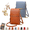 A, variant on 2Pcs Women's Touch Screen Mobile Phone Messenger Bag, RFID Leather Crossbody Wallet Purse, Anti-Theft Shoulder Strap (B)