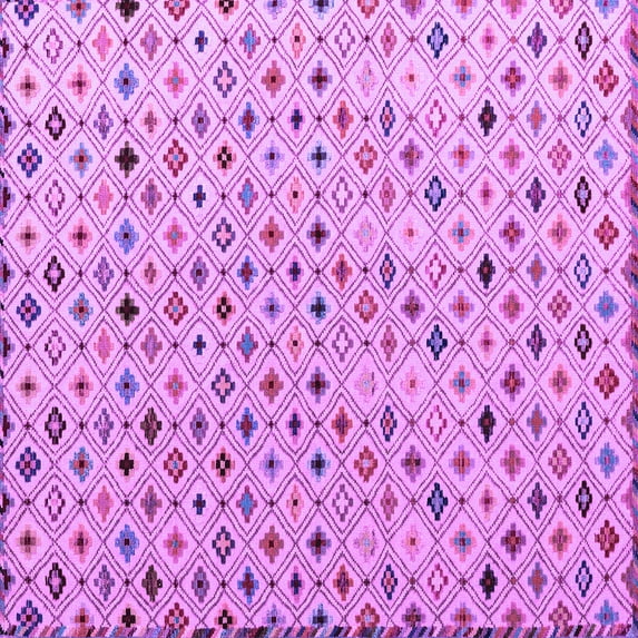 Ahgly Company Indoor Square Abstract Purple Modern Area Rugs, 5' Square