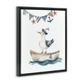 thumbnail image 4 of Stupell Industries Cute Sailor Seagull Animals Painting Black Floater Framed Canvas Art Print Wall Art, 25 x 31, 4 of 10
