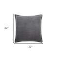 thumbnail image 3 of Dark Gray Solid Pearl Beaded Edge Throw Pillow, 3 of 5