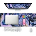 thumbnail image 2 of Purple Marble Gaming Mouse Pad Large,Anime Mouse pad Gaming Desk Mat Desk Accessories,31.5 x 11.8In Computer Mouse Pads for Desk,Extended Desk Pad XL Mousepad with 3mm Non-Slip Base and Stitched Edge, 2 of 6