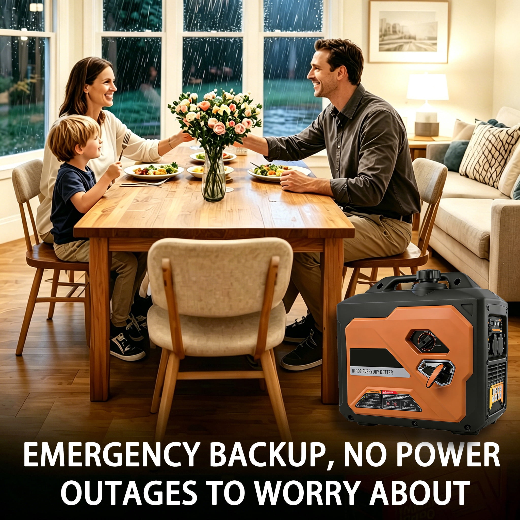EchoNexus 2500W Lighweight Portable Power Station,Quiet Portable Inverter Generators for Home Use,Outdoor Camping,Emergencies,Rv And Home Essentials