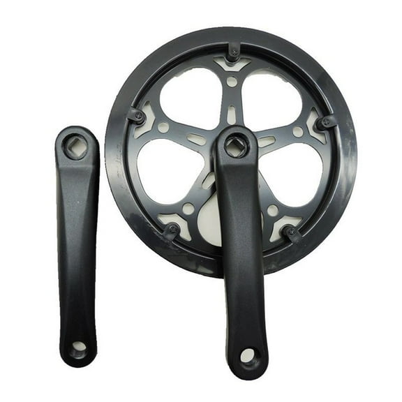 Sportact Bicycle Accessories,Folding Bike Crankset 52T Bike Sprocket 170mm Square Hole Crank with Guard Disc