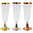 thumbnail image 5 of Clearance!Plastic Wine Glasses with Gold Rim, 5 Oz Plastic Wine glasses with Stem, Disposable Wine Cups Reusable Suitable for Party Weeding Birthday 6PCS, 5 of 5