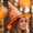 Orange, variant on Halloween Printed Witch Hat for Women, Pointed Cap with Holographic Wizard Pattern & Wide Brim — Cosplay Accessory for Parties Orange One Size