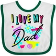 thumbnail image 3 of Inktastic I Love my Dad- 80s retro style Boys or Girls Baby Bib, 3 of 4