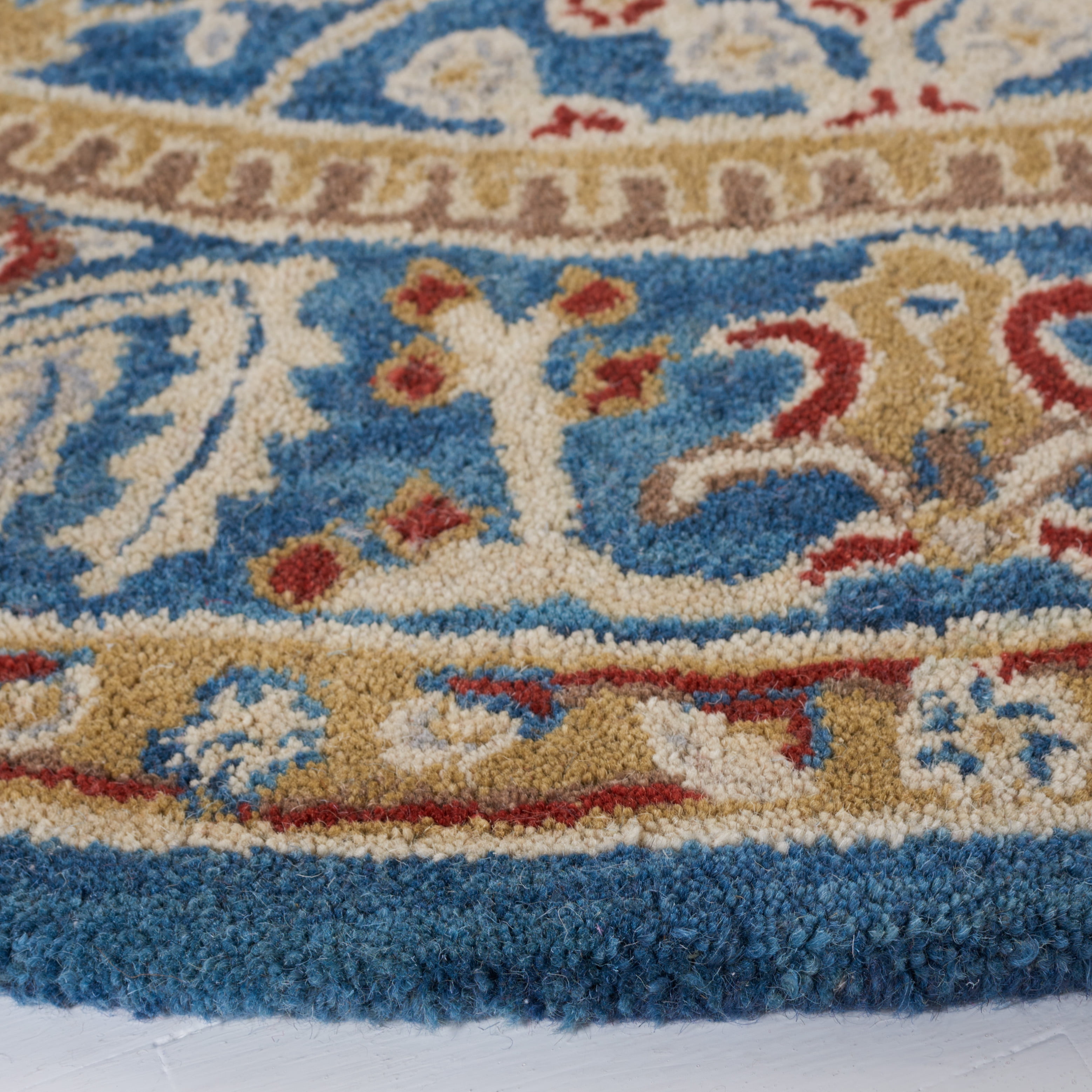 SAFAVIEH Antiquity Caelestinus Oriental Wool Area Rug, Dark Blue/Multi, 8' x 8' Round