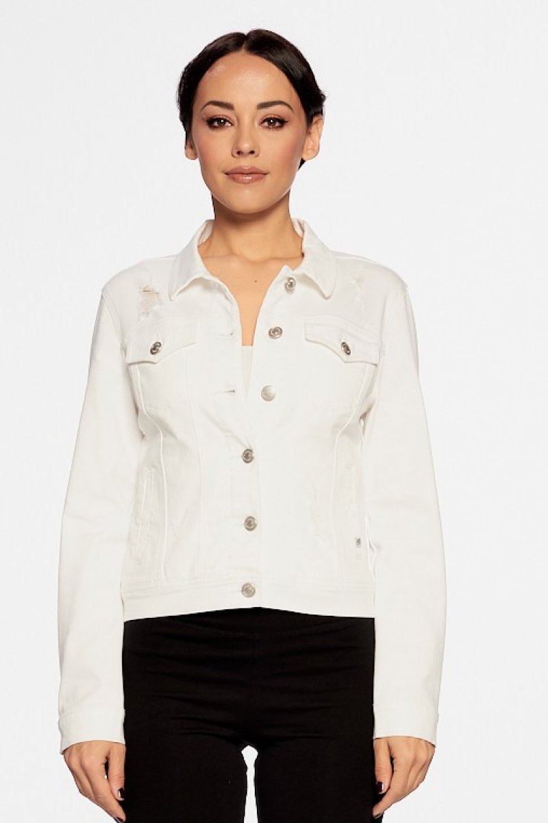 white denim jacket myntra