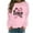 Pink, variant on WREESH Women's Love Letter Pink Ribbon Graphic Sweatshirt Lightweight Breast Cancer Awareness Shirts Long Sleeve Pullover Tops Black
