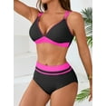 thumbnail image 5 of Sociala Color Block Two Piece Swimsuit for Womens Double Straps Bikini Sets, 5 of 6
