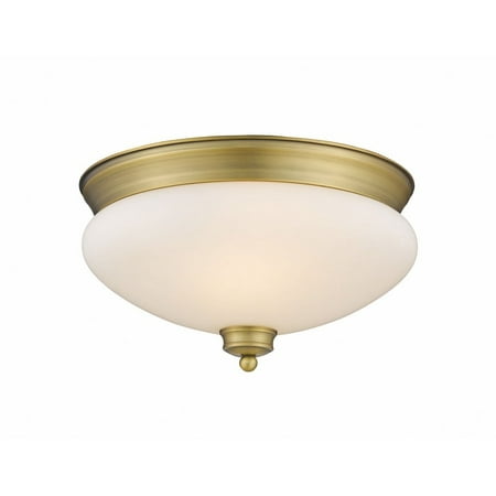 

2 Light Flush Mount in Traditional Style 13 inches Wide By 7.5 inches High-Heritage Brass Finish-Clear Seedy Glass Color Bailey Street Home