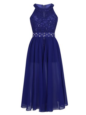 Iefiel Big Girls Dressy Dresses Blue Walmart Com