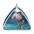 thumbnail image 3 of Lsque Flowers in Glass Vase Printed Long Tissue Box Cover Holder, Facial Paper Organizer Dispenser,Triangle with Bottom Belt, PVC Leather Decorative Organizer, 3 of 9