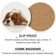 thumbnail image 6 of Round Drink Coasters 2 Pcs Adorable Cavalier King Charles Spaniel Dog Lying Absorbent Ceramic Coaster with Cork Base for Coffee Cups Housewarming Gift for Home Decor, 6 of 6