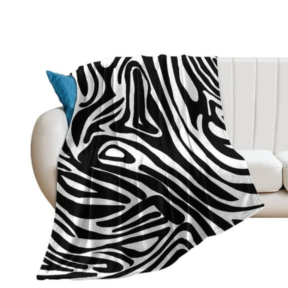 3D Colorful Zebra Pattern Blanket Soft Throw Warm Lightweight Plush Blanket for Couch Bed Sofa