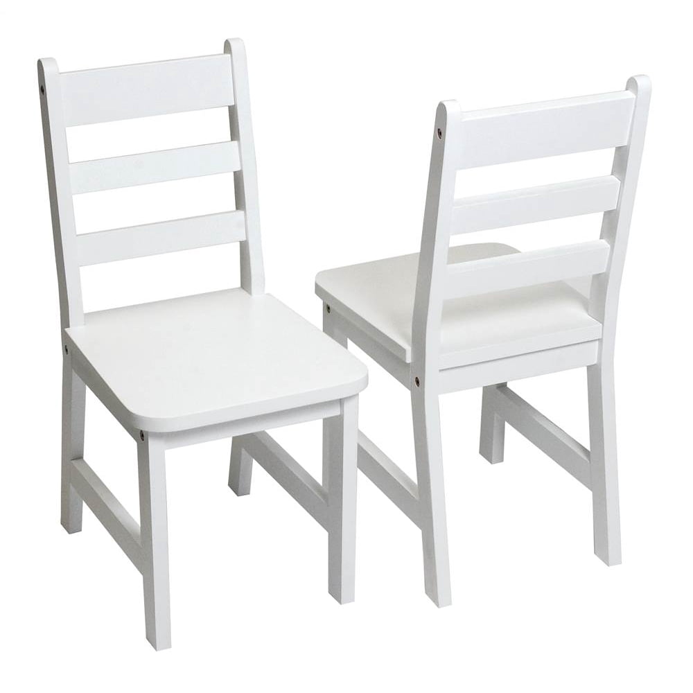 Set of 2 Child's Chairs in White Finish