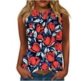 thumbnail image 3 of Jsaierl Women's Summer Tank Tops 2025 Crew Neck Floral Solid Loose Fit Casual Sleeveless Flowy Boho Tunic Shirts Plus Size, 3 of 5