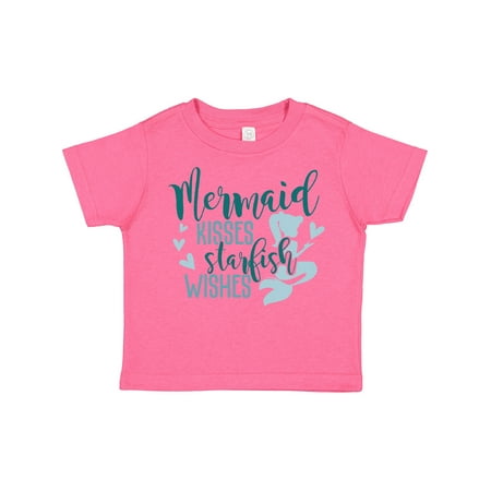 

Inktastic Mermaid Kisses Starfish Wishes Mermaid Silhouette Gift Toddler Toddler Girl T-Shirt