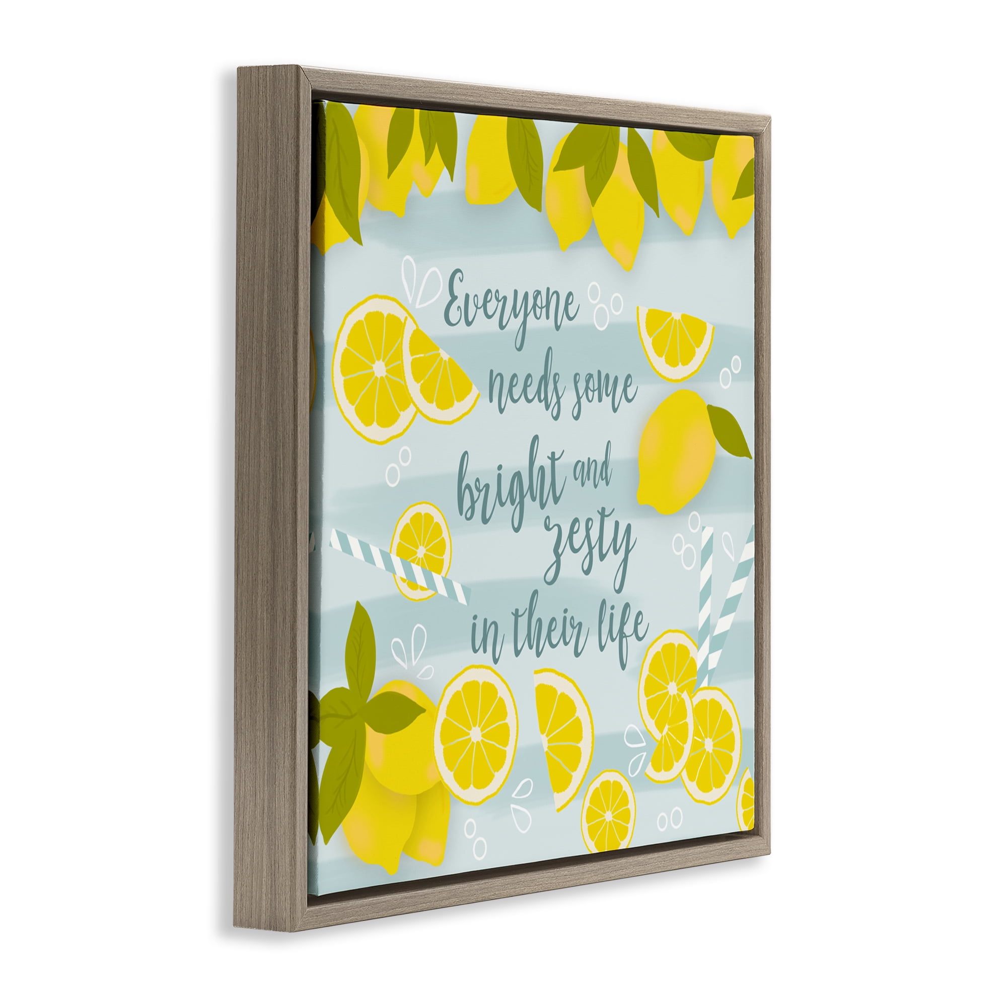 Stupell Industries Everyone Needs Bright & Zesty Brown Framed Floater Canvas Wall Art, design by Anna Quach
