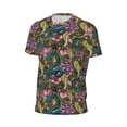 thumbnail image 6 of Wukai Snake And Flower Print Men's Short-Sleeved Mesh T-Shirt,Quick-Dry Short Sleeve Workout T-Shirt-6X-Large, 6 of 8