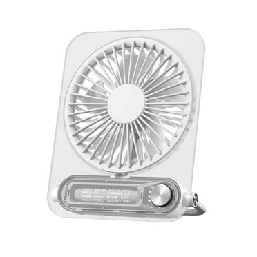 Diceymbol Rechargeable Portable Card Fan Featuring Digital Display, 3 Wind Speeds, Silent Operation, Slim Transparent Body with Handle, Desktop or Hanging Use, Perfect for Office and Outdoor