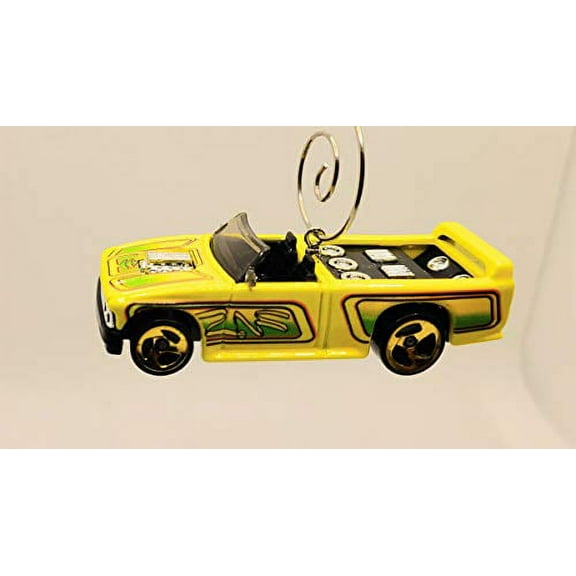 Mini Lowered Pickup Truck Christmas Ornament 1:64 Yellow
