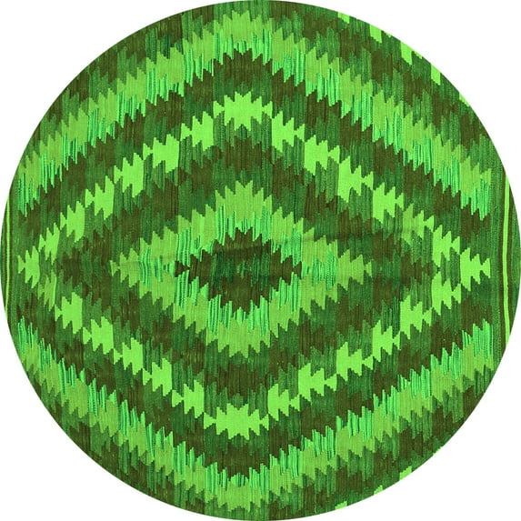 Ahgly Company Indoor Round Southwestern Green Country Area Rugs, 6' Round