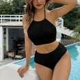 thumbnail image 2 of Sngxgn Women's Swimsuits Swimwear Asymmetric Ruffle Monokinis Bathing Suits(Black,S), 2 of 7
