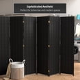 thumbnail image 2 of Red Lantern 6 ft. Tall Woven Fiber Folding Screen - Black - 8 Panel, 2 of 6