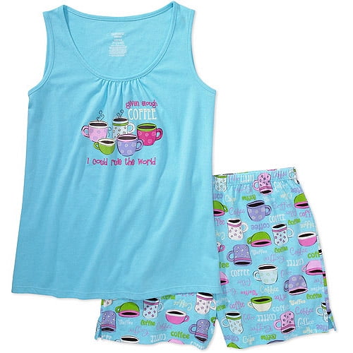 Simply Basic Women's Plus Tank and Shorts Sleep Set