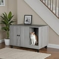 thumbnail image 2 of Homall Hidden Cat Litter Box Enclosure with Scratching Mat Multi-Functional Cat Litter Box Wooden Cat Washroom Furniture, 2 of 7