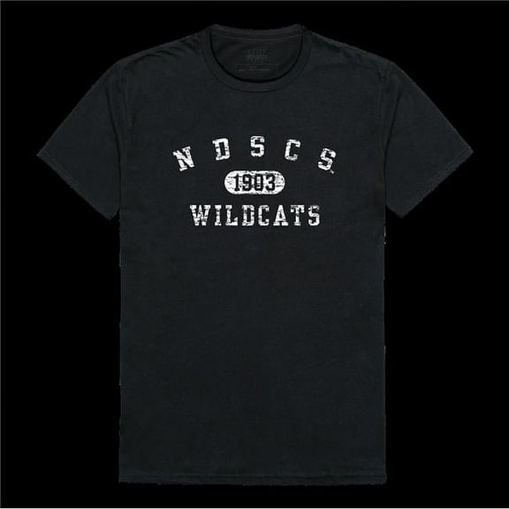 W Republic 574-724-BLK-05 North Dakota State College of Science Wildcats Distressed Arch T-Shirt, Black - 2XL