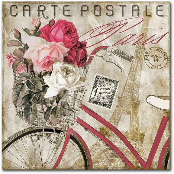Trademark Fine Art "Postale Paris I" Canvas Art by Color Bakery