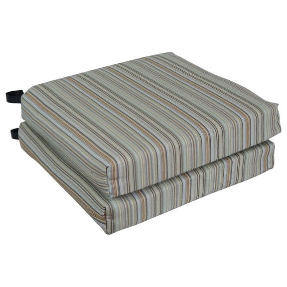Blazing Needles 20-inch by 19-inch Premium Olefin Outdoor Chair Cushions (Set of 2)