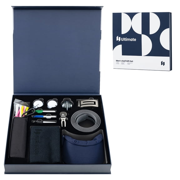 Gymax Golf Gift Set for Men w/ Golf Balls Golf Tees Golf Towel Golf Belt Golf Hat