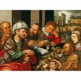 thumbnail image 2 of Jan Sanders Van Hemessen 18x15 Gold Ornate Wood Frame and Double Matted Museum Art Print Titled - The Parable of the Merciless Creditor, 2 of 4