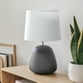 thumbnail image 3 of Creekwood Home 16.93" Organic Modern Concrete Table Lamp, For Living Room, Entryway, Bedroom, Minimalist Accent Lighting, White Shade, 3 of 6