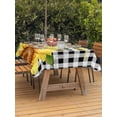 thumbnail image 4 of 60x84 Inch Outdoor Tablecloth with Umbrella Hole Zipper Rectangle Sunflowers Rectangular Tablecloths Outside Waterproof Black White Check Sunshine Buffalo Bee Patio Table Cloth Cover for Picnic Party, 4 of 8