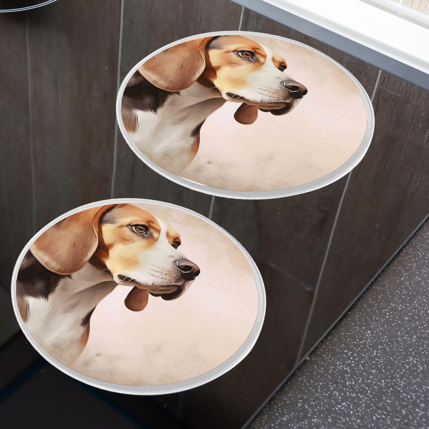 Decorative Stove Burner Covers 4 Pcs Metal Round Stove Burner Covers 8Inch And 10Inch for Home Decor Cooktop Decorative ,Beagle Dog Vintage Beautiful Design