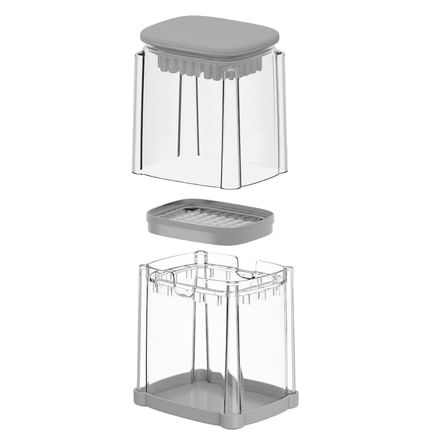 Cortador de Alimentos Multifuncional con Cuchillas Intercambiables y Contenedor Transparente Modelo CMF-03 (Base Antideslizante, Libre de BPA, Apto para Lavavajillas)