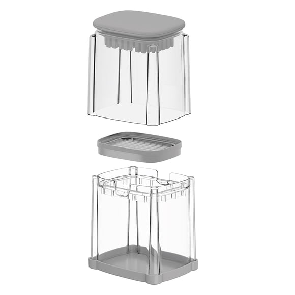 Cortador de Alimentos Multifuncional con Cuchillas Intercambiables y Contenedor Transparente Modelo CMF-03 (Base Antideslizante, Libre de BPA, Apto para Lavavajillas)
