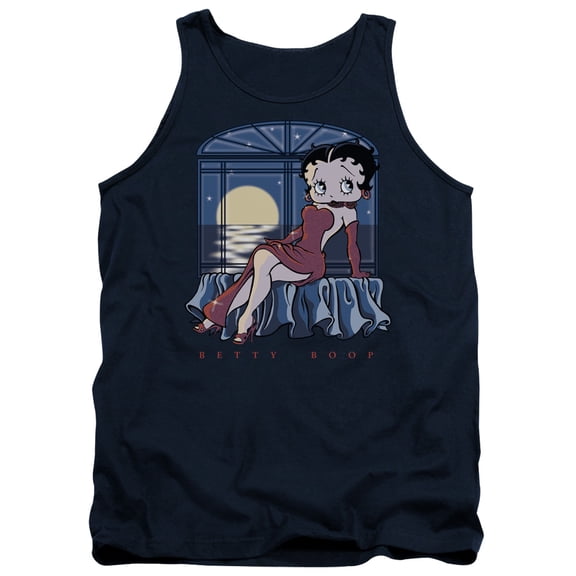 Betty Boop Moonlight Adult Tank Top Navy