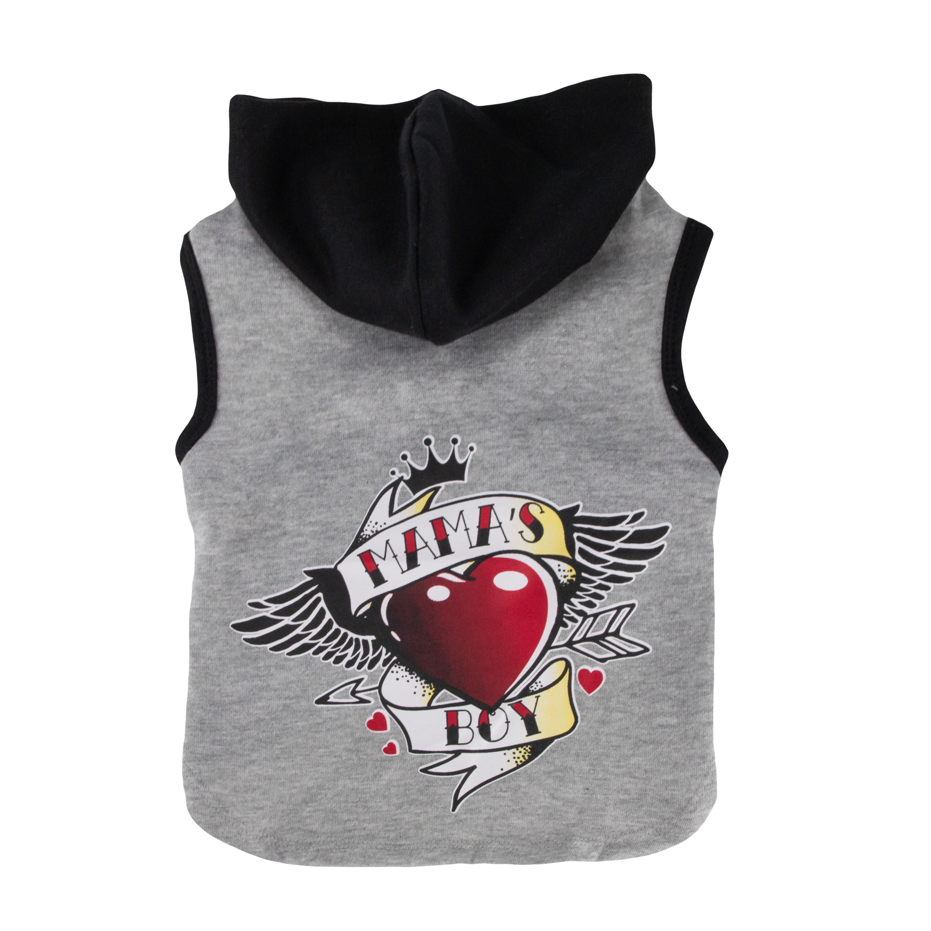 Vibrant Life, Dog and Cat Clothes, Mama's Boy Valentine Pet Hoodie, Gray, S