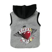 Vibrant Life, Dog and Cat Clothes, Mama's Boy Valentine Pet Hoodie, Gray, S