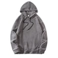 thumbnail image 4 of Men's Hoodies Sweatshirt Loose Long Sleeved Hooded Pullover Casual Solid Color Warm Pullover Jacket Fall Winter, 4 of 8