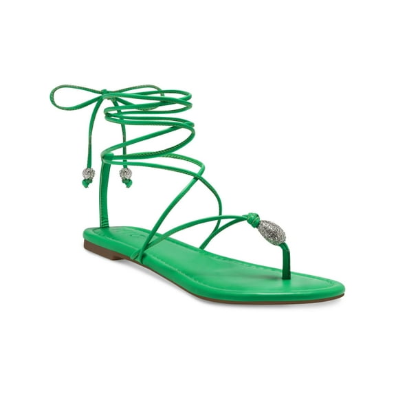INC Womens Amille Faux Leather Ankle Tie Strappy Sandals